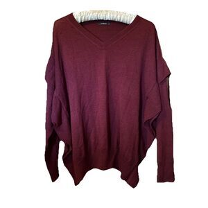 Sureve Women’s Burgundy Pullover Sweater V-neck Size 3L Japanese Brand